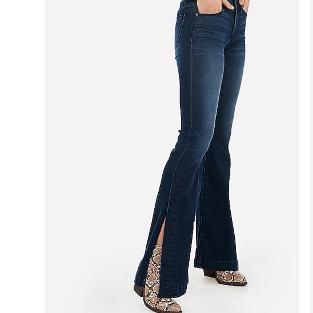 Express Bell Flare Mid Rise Jeans